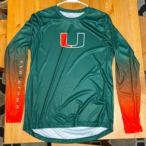 Fanatics Flo-Grown Dri-Fit Long Sleeved T-Shirt (medium) University of Miami